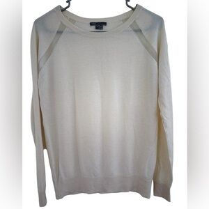Vince Women's Lightweight‎ Sweater Wool Silk Blend Sheer Panels Sweater Size S